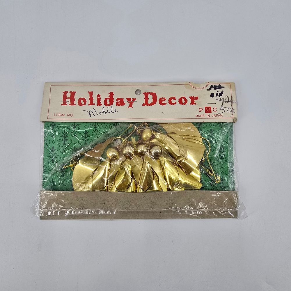 Vintage 1960s Made in Japan Gold Angel Mobile Christmas Decor MCM NOS